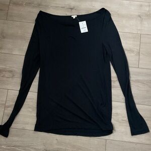 SOLD ••J. Crew Black Long Sleeve Boatneck Tee